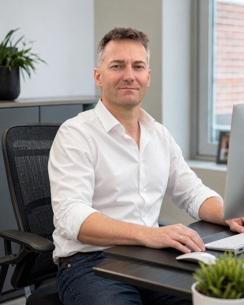 Andreas Rüdiger, co-founder of snori, at his desk